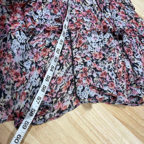 Allsaints NWT Delana Wilde Floral Wrap Chiffon Dress Size XS *Small Tear at Hem - Picture 8 of 9